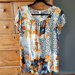 🌿 Soyaconcept Floral and Animal Print Women's Top Size L